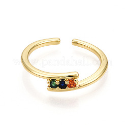 Манжеты из латуни с микро паве кубический цирконий для женщин KK-T070-112