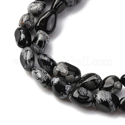 Природные снежинка обсидиан бисер нитей G-K395-A04-01