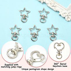 40 шт. поворотные карабины-карабинчики из цинкового сплава в форме звезды FIND-SP0001-22KCG