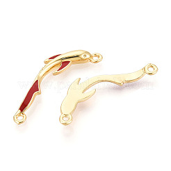 Подвески-соединители из латуни с микропаве из прозрачного кубического циркония и огнеупорной эмали&nbsp;KK-T074-68G