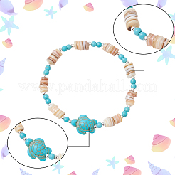 3шт. браслеты из натуральных пресноводных ракушек с бусинами BJEW-PA0001-06