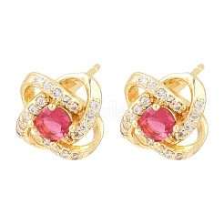 Boucles d'oreilles en laiton avec micro pavé de zircons cubiques pour femmes&nbsp;KK-A305-10G-05