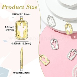 6 шт. 2 цвета латунные подвески с микропаве и кубическим цирконием&nbsp;KK-CJ0003-22