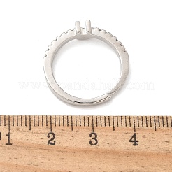 S925 регулируемые кольца с буквами из стерлингового серебра для женщин&nbsp;RJEW-M068-01P-U