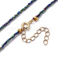 Collane di perline di vetro rondelle sfaccettate&nbsp;NJEW-JN03004-02