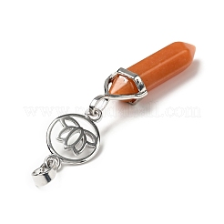 Большие остроконечные подвески с двойными концами из натуральных и синтетических драгоценных камней&nbsp;G-J393-FP