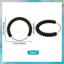 Ручки для сумок из искусственного жемчуга с бусинами из смолы и железными кольцами FIND-WH0435-72KCG-02