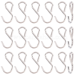 鉄製のS字フック  プラチナ  30x16x2.2mm  約100個/セット&nbsp;IFIN-SP0001-68B