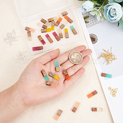 Наборы для самостоятельного изготовления деревянных сережек-подвесок из ореха&nbsp;DIY-OC0006-72