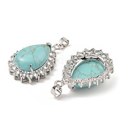 Подвески из синтетической бирюзы и горного хрусталя&nbsp;G-K338-31P-06