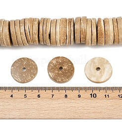 Окрашенные натурального кокосового плоские нити круглые из бисера&nbsp;COCB-O003-12E-01