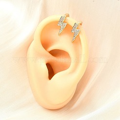 Латунные серьги-манжеты из прозрачного кубического циркония EJEW-F370-22G