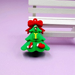 クリスマスPVCビッグペンダント  クリスマスツリー  53x40.5x23mm  穴：2mm&nbsp;KY-D018-01H