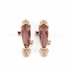 Colgantes de circonita cúbica transparente micro pavé de latón chapado en rack&nbsp;LS-KK-T060-63E-RS