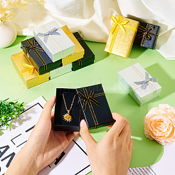 12 шт. подарочные коробки для хранения украшений из прямоугольной бумаги двух цветов&nbsp;CON-TA0001-21