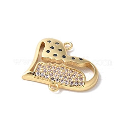 Подвески-сердечки с микропаве из латуни и кубическим цирконием&nbsp;KK-A252-28G-06