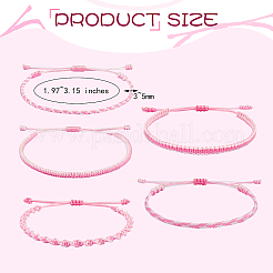 Set di braccialetti intrecciati intrecciati con filo di nylon a 5 pezzi&nbsp;BJEW-SW00051