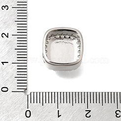 Breloques connecteurs carrés en laiton pavé de zirconiums cubiques transparents&nbsp;KK-C255-17P