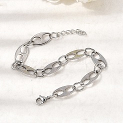 Bracelets à maillons ovales en acier inoxydable 304 pour femmes et hommes&nbsp;BJEW-L720-03P