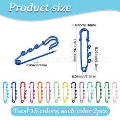 30 Stück 15 Farben Backfarbe Eisen Brosche Zubehörse&nbsp;IFIN-SC0002-01