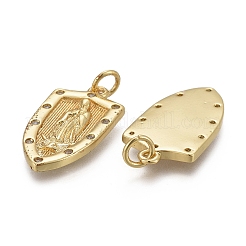 Латунные микропаве прозрачные подвески с фианитом KK-F821-17