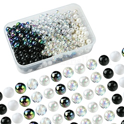 350 шт. 7-х цветные прозрачные и непрозрачные акриловые бусины&nbsp;MACR-FS0001-82