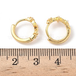 Серьги-кольца из латуни с цветком EJEW-D337-15G