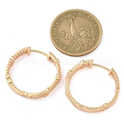 Серьги-кольца из латуни с прозрачным кубическим цирконием&nbsp;EJEW-M090-01G-05