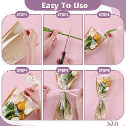 Подарочные пакеты из пластиковой бумаги opp для одного цветка&nbsp;DIY-GA0009-03