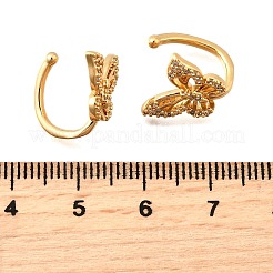 Латунные серьги-манжеты из прозрачного кубического циркония&nbsp;EJEW-F370-23G