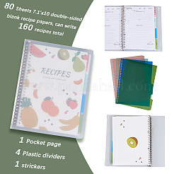 Прямоугольный пластиковый пустой блокнот для рецептов AJEW-WH20018-73D