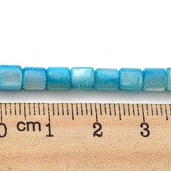 天然淡水シェルビーズ連売り  染め  コラム  ディープスカイブルー  4~5.5x5mm  穴：0.6mm  約74~75個/連  14.76~14.96インチ（37.5~38cm）&nbsp;SHEL-F008-04D