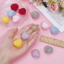 18шт. 6-х цветное шерстяное войлочное украшение в виде сердца ручной работы&nbsp;DIY-NB0014-70