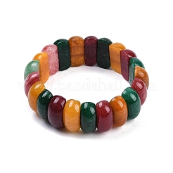 Браслеты из натурального окрашенного разноцветного агата с бусинами для женщин и мужчин&nbsp;BJEW-M049-09A