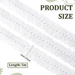 5 m Chiffon-Blumen-Spitzenband mit Kunstperle&nbsp;OCOR-ME0001-60
