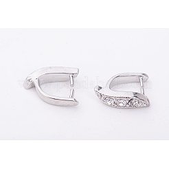 真鍮のベイル  アイスピック＆ピンチ  中東ラインストーン付き  プラチナカラー  ニッケルフリー  プラチナ  12x4x8mm&nbsp;KK-PH0026-03P-NF