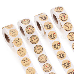 4 рулон бумажных наклеек 4 видов со словом «спасибо»&nbsp;STIC-TA0001-03