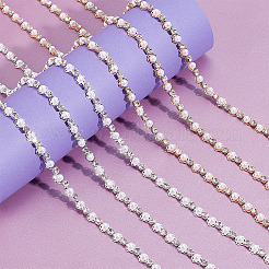 4 ярд 2-х стилевых цепочек со стразами и бусинами из АБС-пластика в виде жемчуга LCHA-NB0001-01