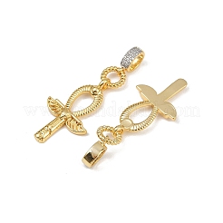 Латунные микро проложить кубического циркония подвески&nbsp;KK-H072-15B-G