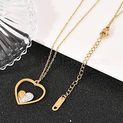 Женские кулоны в форме сердца из нержавеющей стали 304 с полимерной глиной&nbsp;NJEW-A064-03G