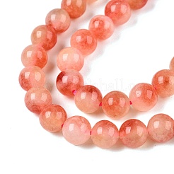 Окрашенные природные белый нефрит бисер пряди&nbsp;G-T138-6mm-210-18