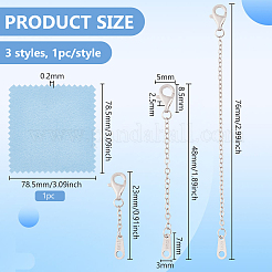 3 шт. 925 удлинителя кабельной цепи из стерлингового серебра AJEW-BC0007-62P