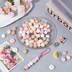 94 шт. 12 стильных экологически чистых силиконовых бусины для пищевых продуктов&nbsp;SIL-SC0002-73