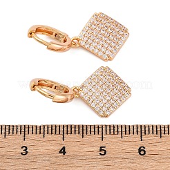 Латунные серьги-кольца из прозрачного кубического циркония&nbsp;EJEW-K300-34G