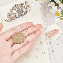 PVD真空メッキ304ステンレス鋼オープン丸カン  虹色  20ゲージ  5x0.8mm  内径：3.4mm  100個/箱&nbsp;STAS-UN0017-78MC