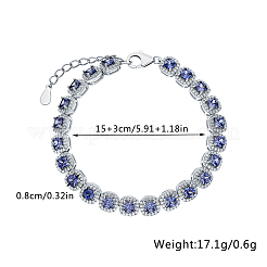 Элегантные браслеты-цепочки из стерлингового серебра 925 пробы с кубическими циркониями для женщин WP2600