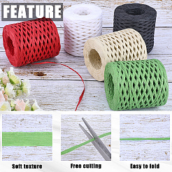 Лента из бумаги рафия длиной 200 м.&nbsp;OCOR-WH20003-02A