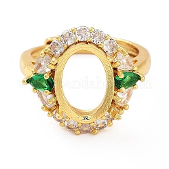 Покрытие стойки овальная латунь микропаве кубический цирконий регулируемые кольцевые компоненты KK-Q819-15G-02