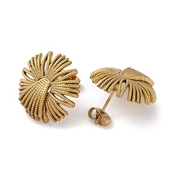 Серьги-гвоздики в форме цветка из нержавеющей стали 304 с ионным покрытием (IP) EJEW-Z068-04G-01