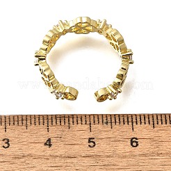 Манжеты из латуни с микро паве кубический цирконий для женщин&nbsp;RJEW-Q008-01G-01